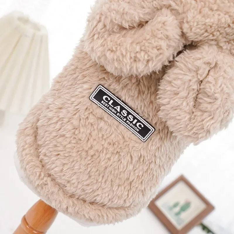 Flannel Cotton Pet Coat | Warm Cat & Puppy Jacket with Rabbit Ears